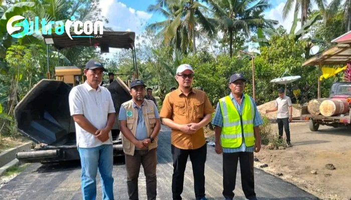 Bupati Koltim Tinjau Langsung Pengaspalan Jalan di Desa Tasahea, Warga Antusias Sambut Percepatan Infrastruktur