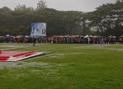 HUT ke-66 Kabupaten Muna, Semangat Peserta Upacara Tak Luntur Meski Dihujani Deras